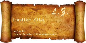 Lendler Zita névjegykártya