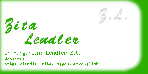 zita lendler business card
